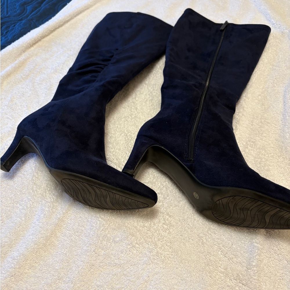 East 5th Navy Heeled Boots